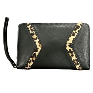 Silpada Zahara Genuine Leather and Animal Hair Wristlet in Black